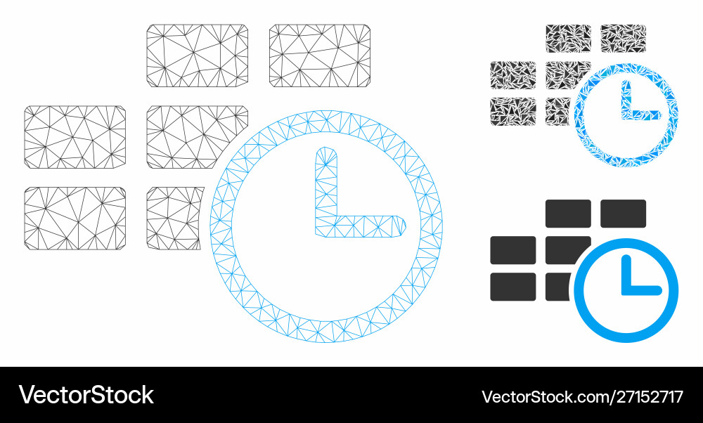 Time table mesh 2d model and triangle vector image