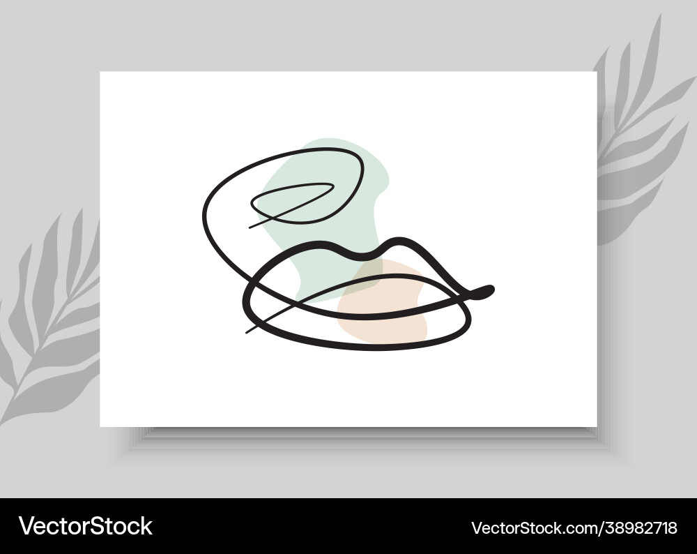 Abstract face continuous one line drawing style 10 Vector Image