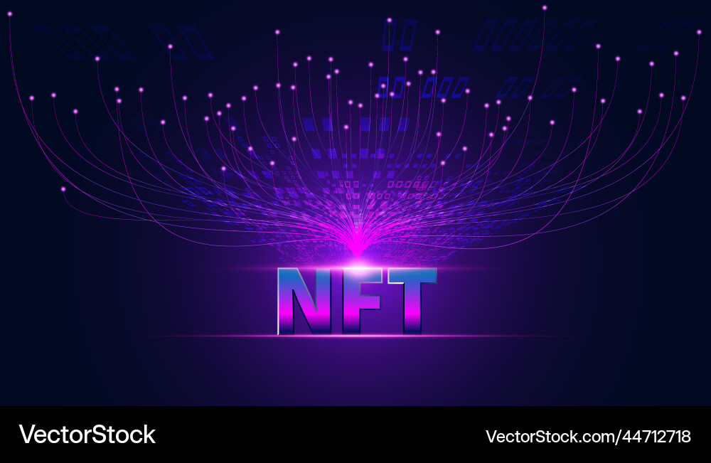 Abstract ntf digital image concept irreplaceable Vector Image