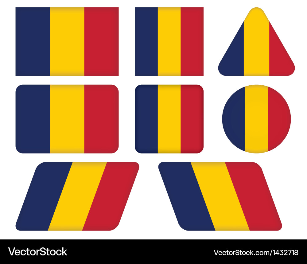 Buttons with flag of chad Vector Image