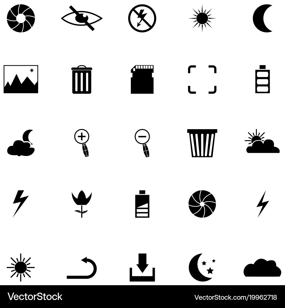 Camera function icon set vector image