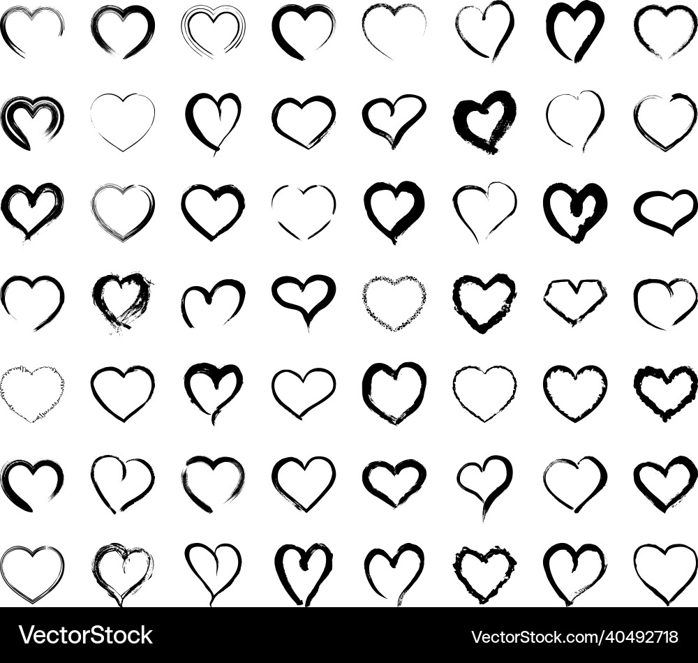 Collection of grunge hearts frames Collection of grunge hearts frames vector image