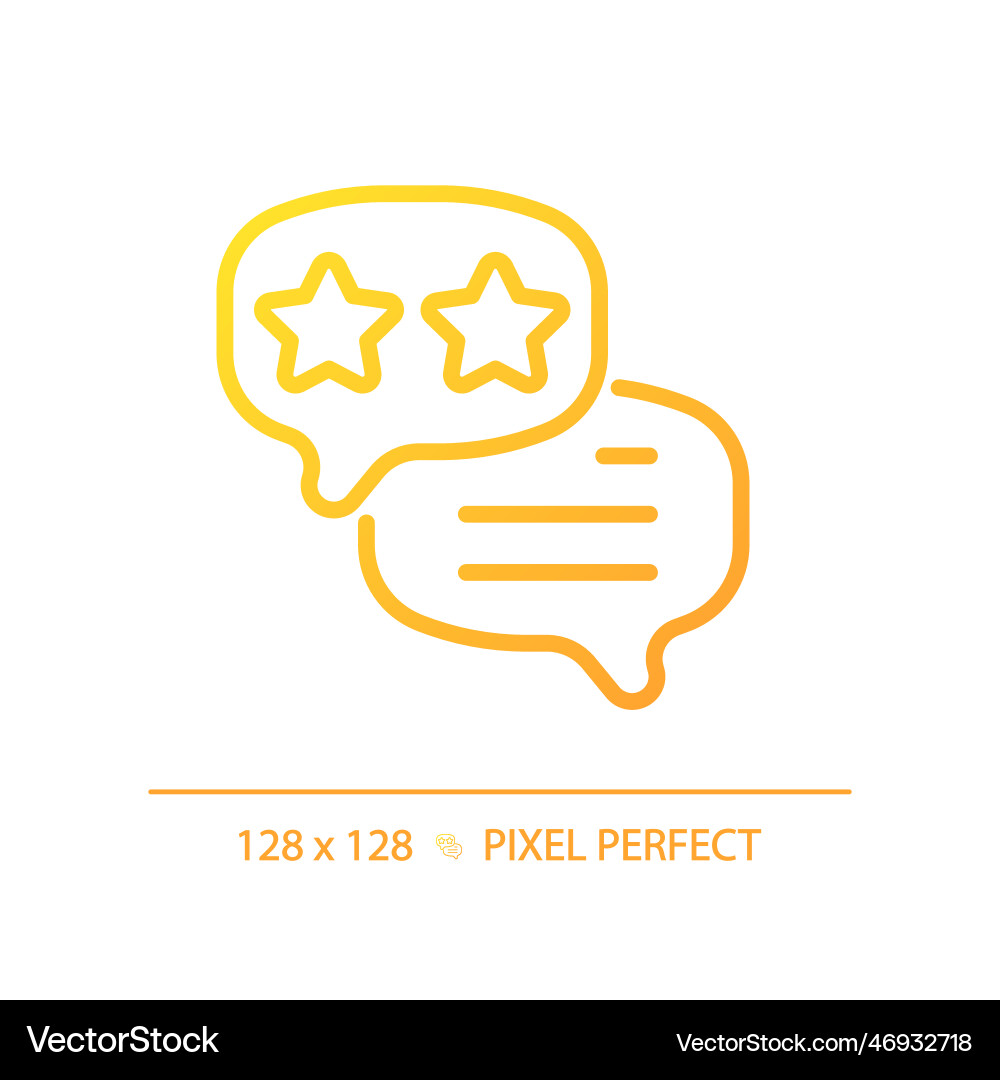 Feedback pixel perfect gradient linear icon Feedback pixel perfect gradient linear icon vector image