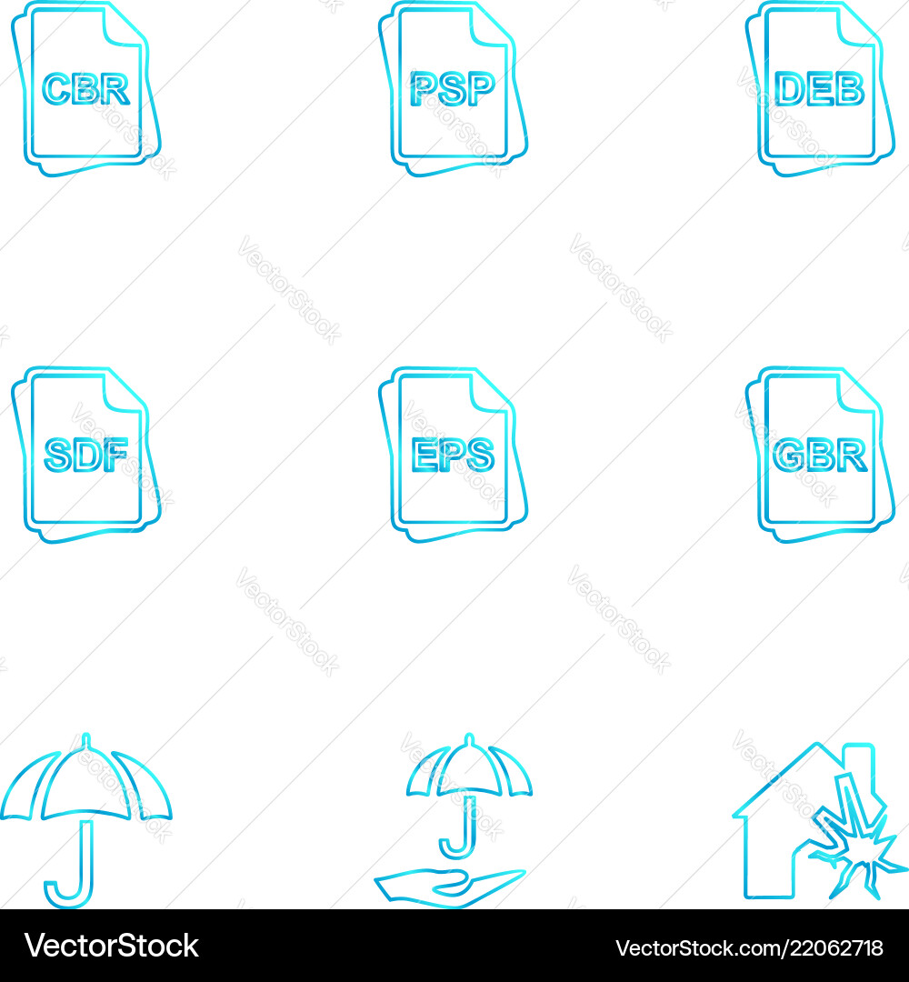 File type files documents eps icons set vector image