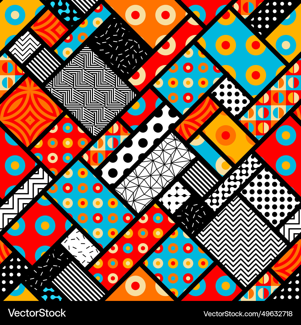 Geometric abstract retro style circles pattern Vector Image