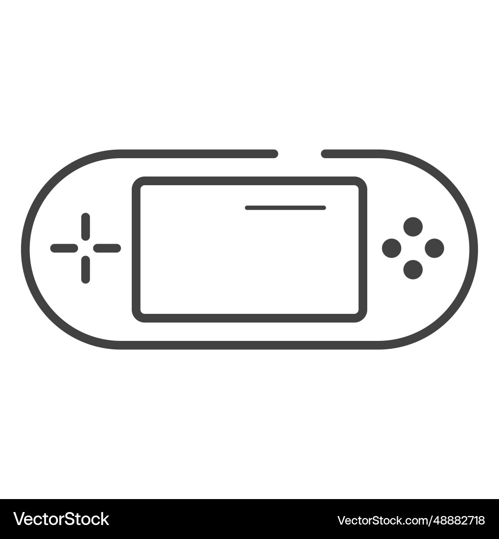 Handheld game console stroke icon Handheld game console stroke icon vector image