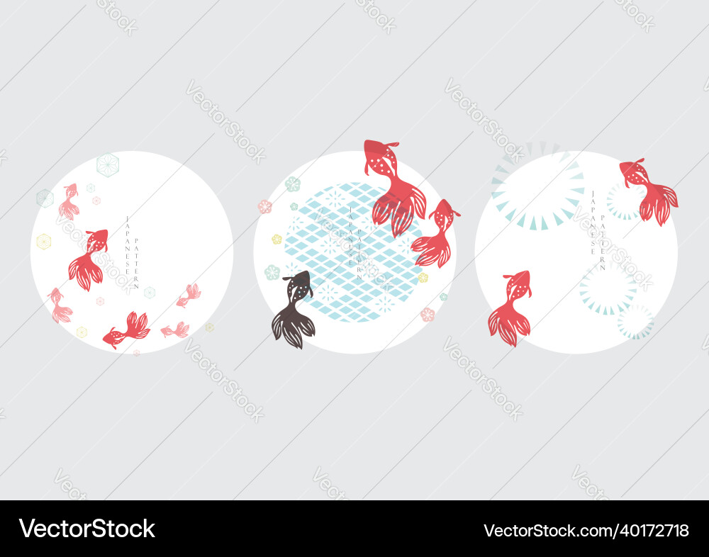 Japanischer Hintergrund mit Mistfisch Dekoration Japanischer Hintergrund mit Mistfisch Dekoration vektorbild
