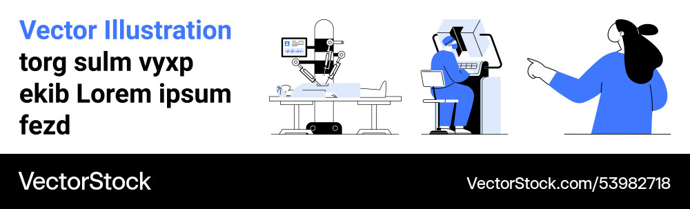 Modern workplace technology with robotics Modern workplace technology with robotics vector image