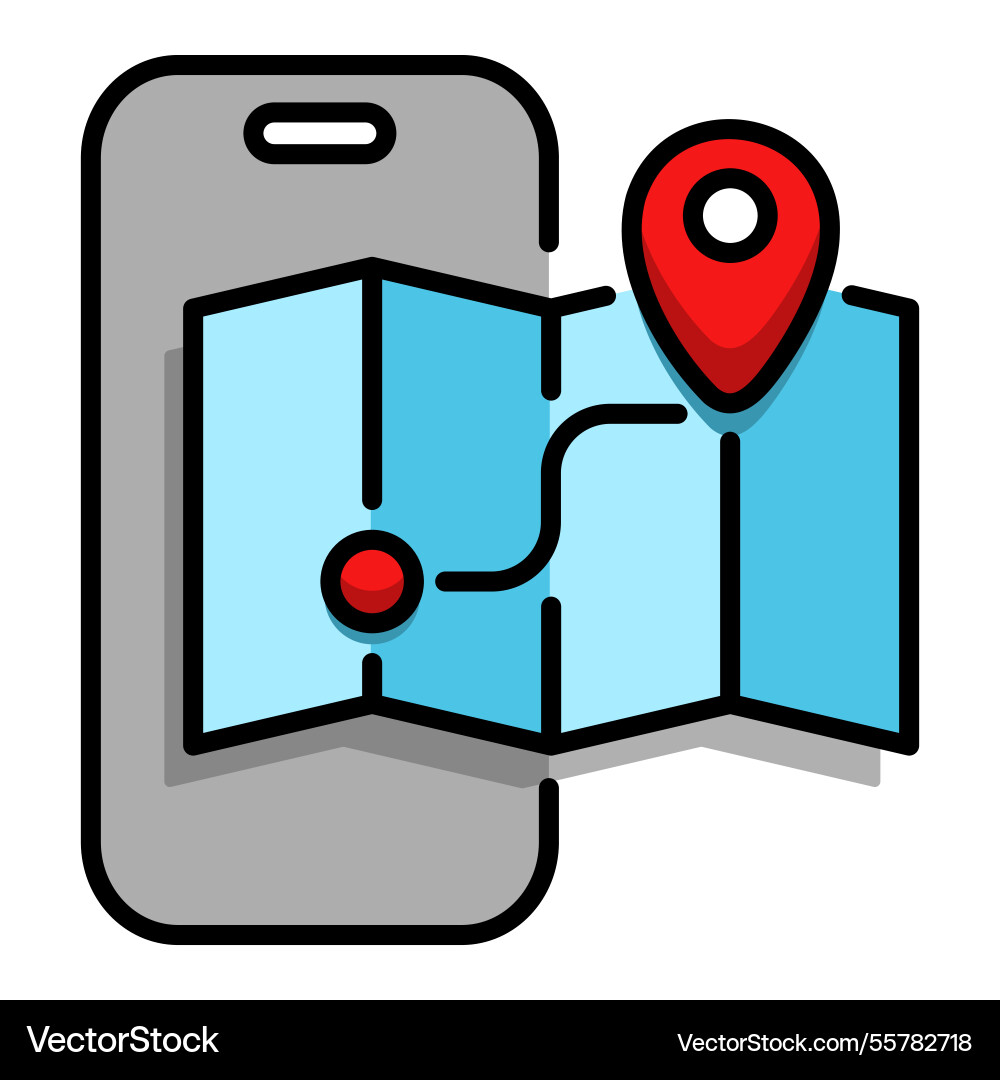 Navigation app color icon vector image
