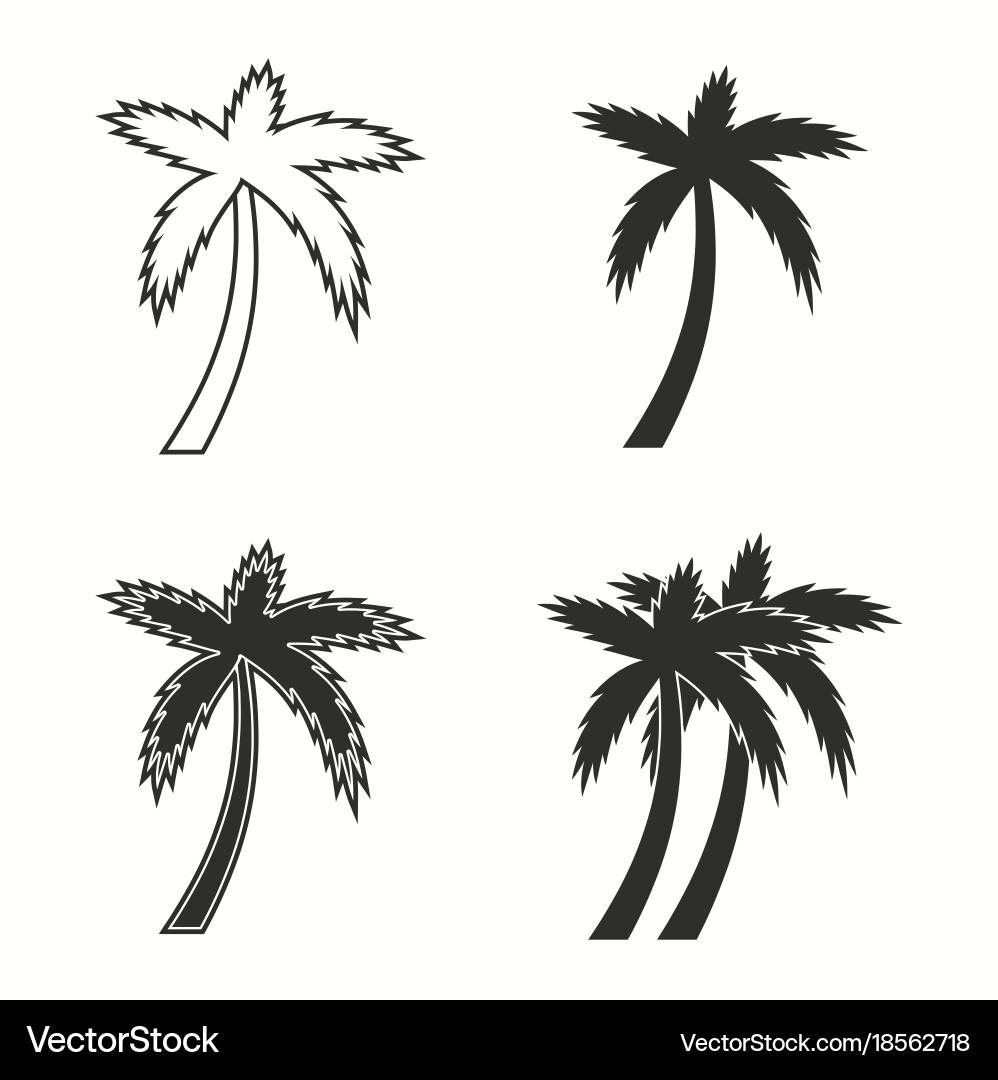 Palm tree icon set Royalty Free Vector Image - VectorStock