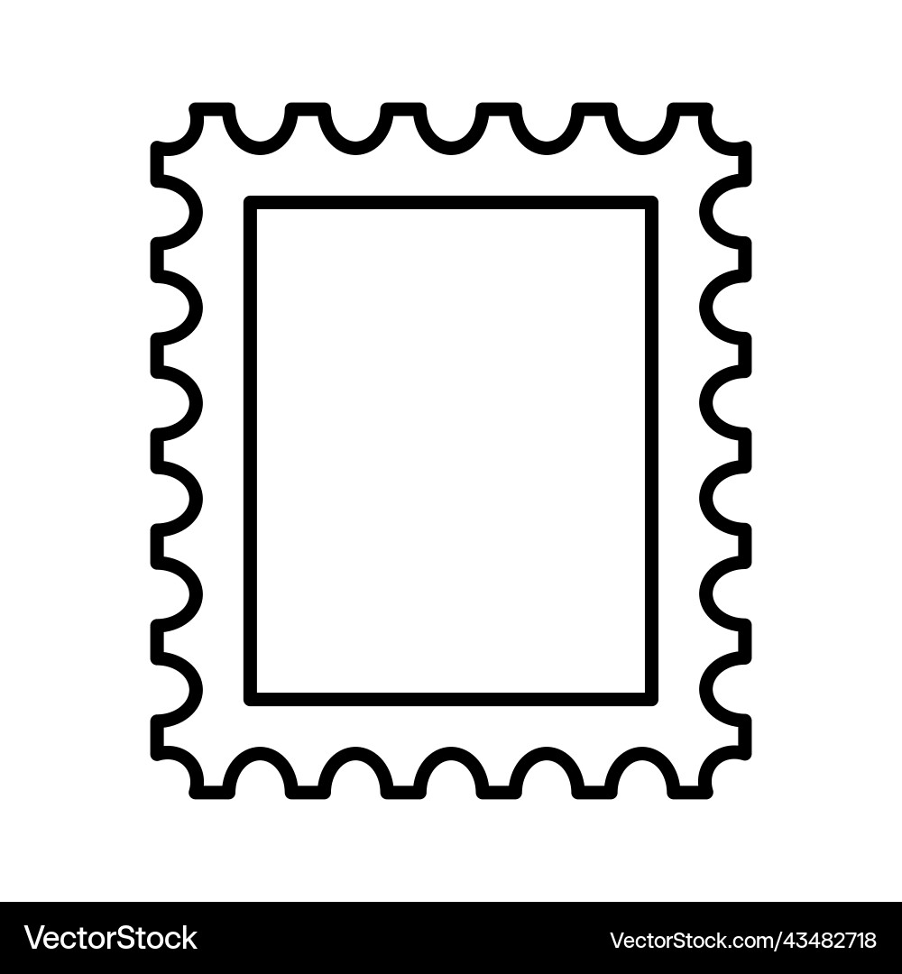 Postage stamp frame icon empty border template vector image