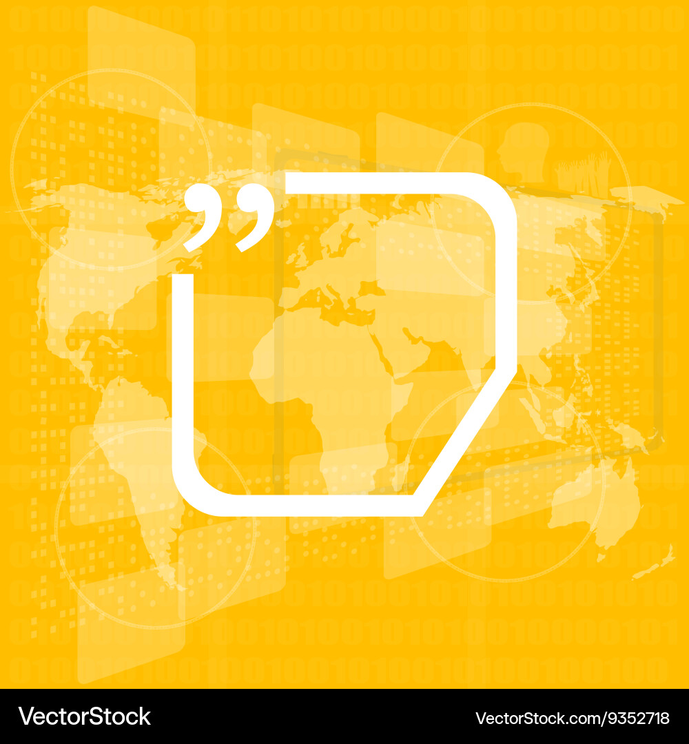 Quotation marks with thin line speech vector image