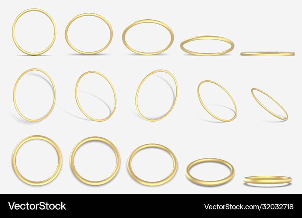 Realistic golden 3d ring gold decorative Realistic golden 3d ring gold decorative vector image