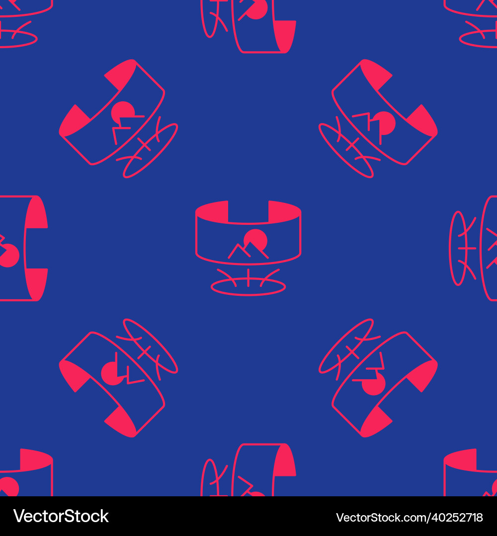 Red 360 degree view icon isolated seamless pattern Red 360 degree view icon isolated seamless pattern Vector Image