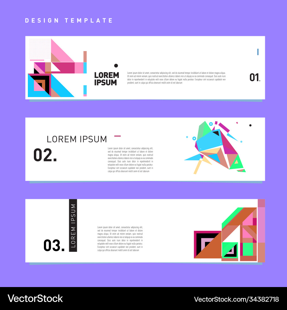 Set abstract banner web design template retro Set abstract banner web design template retro Vector Image