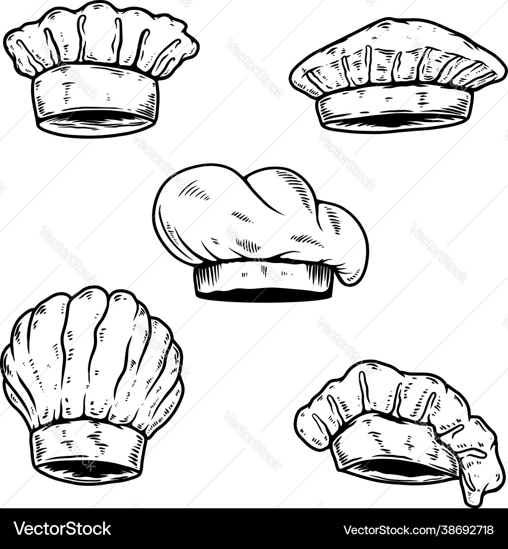 Set chefs hat design element for logo label Set chefs hat design element for logo label vector image