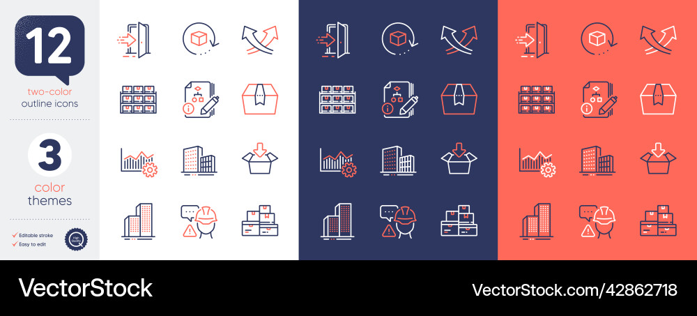 Set of boxes shelf intersection arrows and return Set of boxes shelf intersection arrows and return vector image