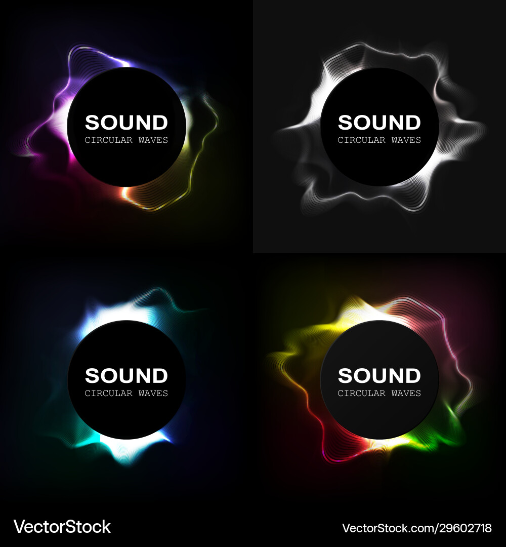 Set sound wave radial equalizer dynamic volume Set sound wave radial equalizer dynamic volume vector image