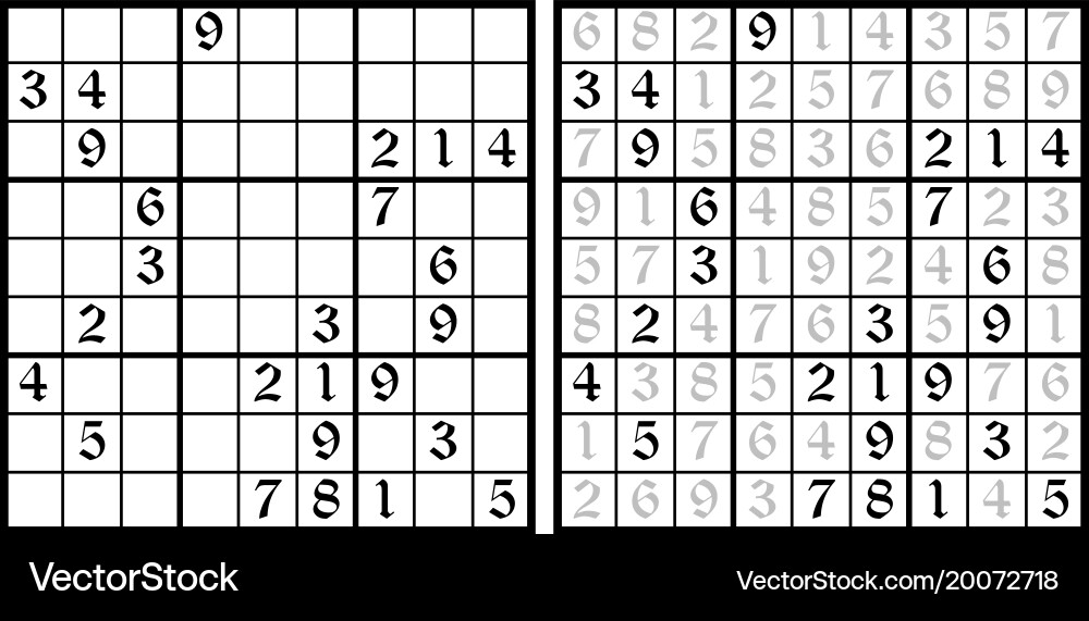 Sudoku Puzzle Game vector image