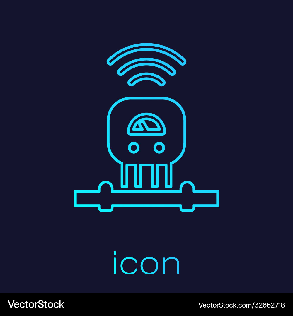 Turquoise line smart sensor system icon isolated Vector Image