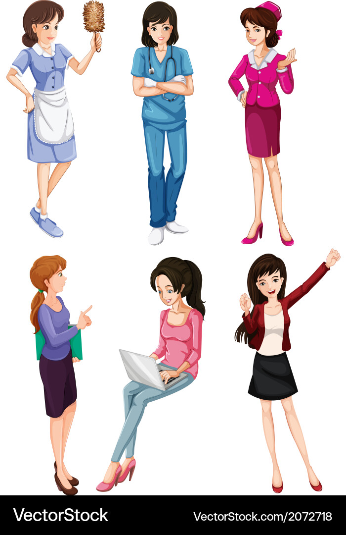 Women in Various Professions Vector Image