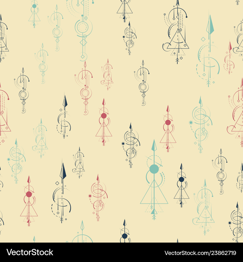 Abstract seamless pattern multi-coloredarrows vector image