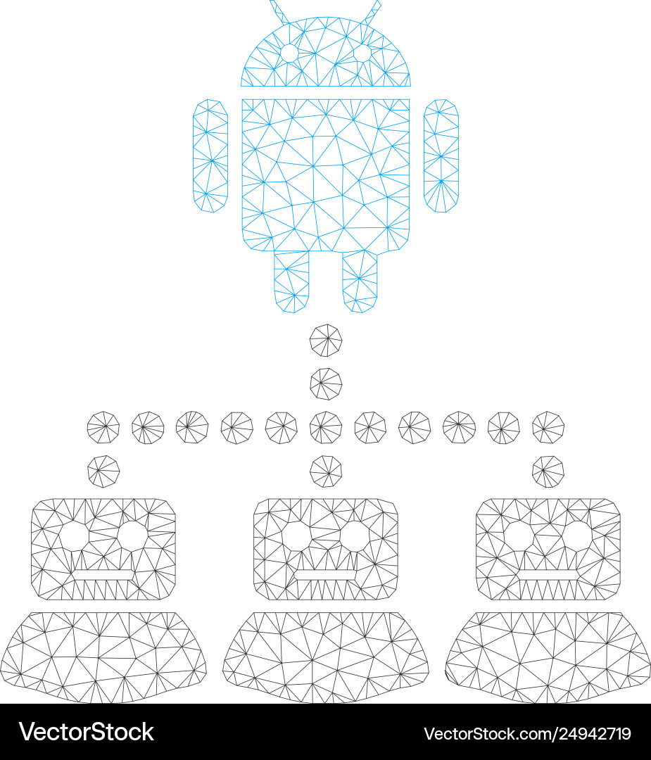 Android manager polygonal frame mesh Android manager polygonal frame mesh vector image