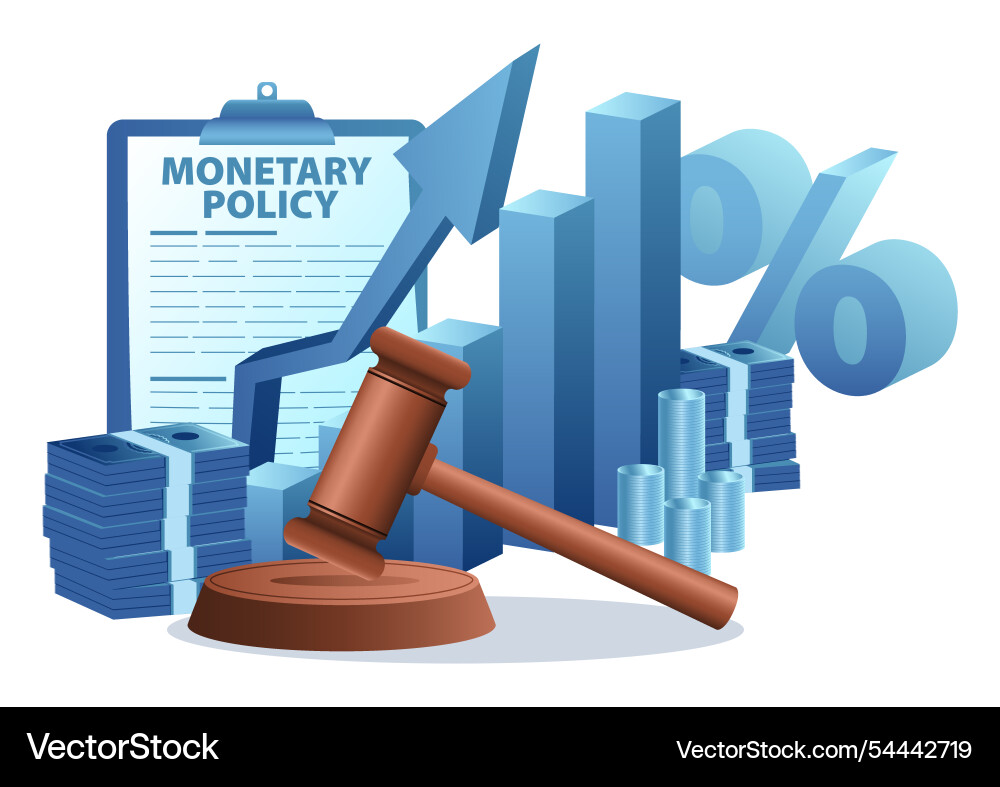 Blue monetary policy law Blue monetary policy law vector image