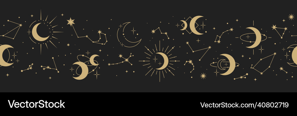 Celestial Constellation Border vector image