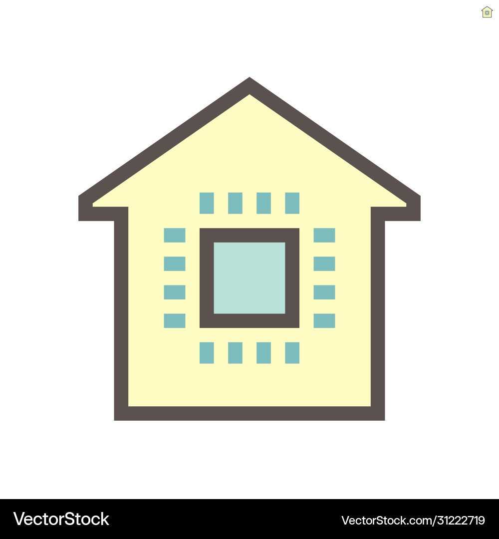 Computer chip processor and home for smart Computer chip processor and home for smart vector image