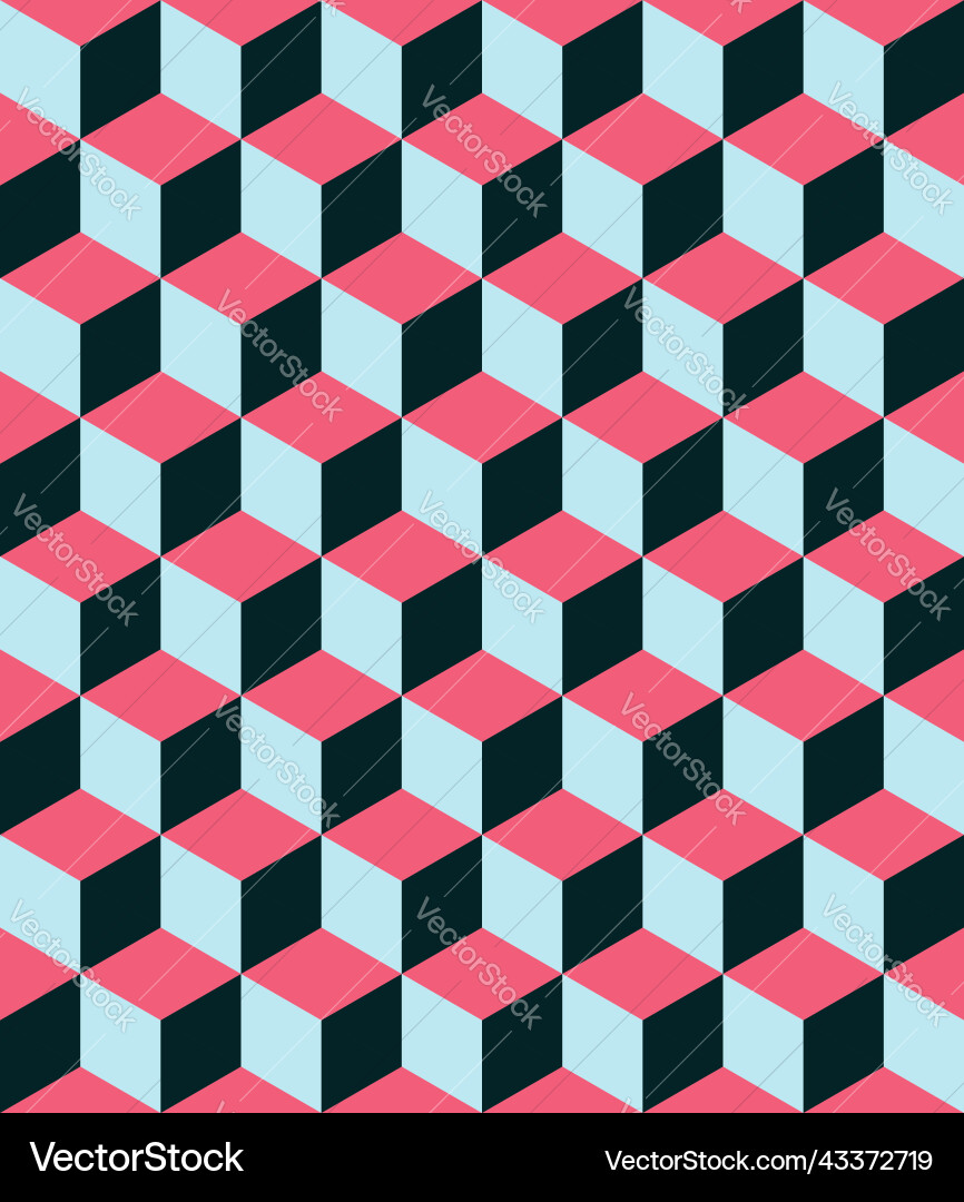 Cube block geometric seamless pattern Cube block geometric seamless pattern vector image