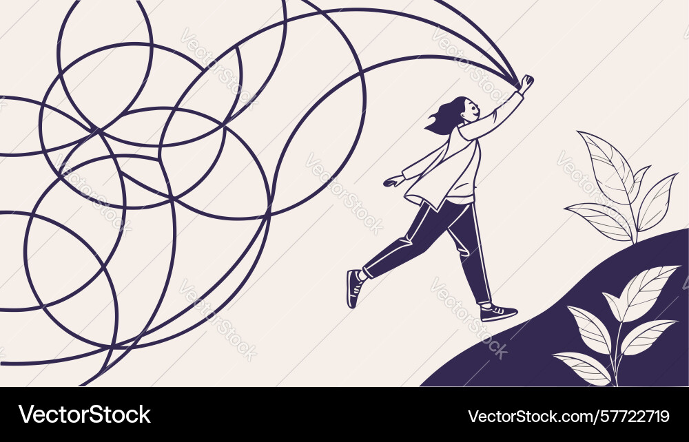 Dynamic figure climbing abstract hill vector image