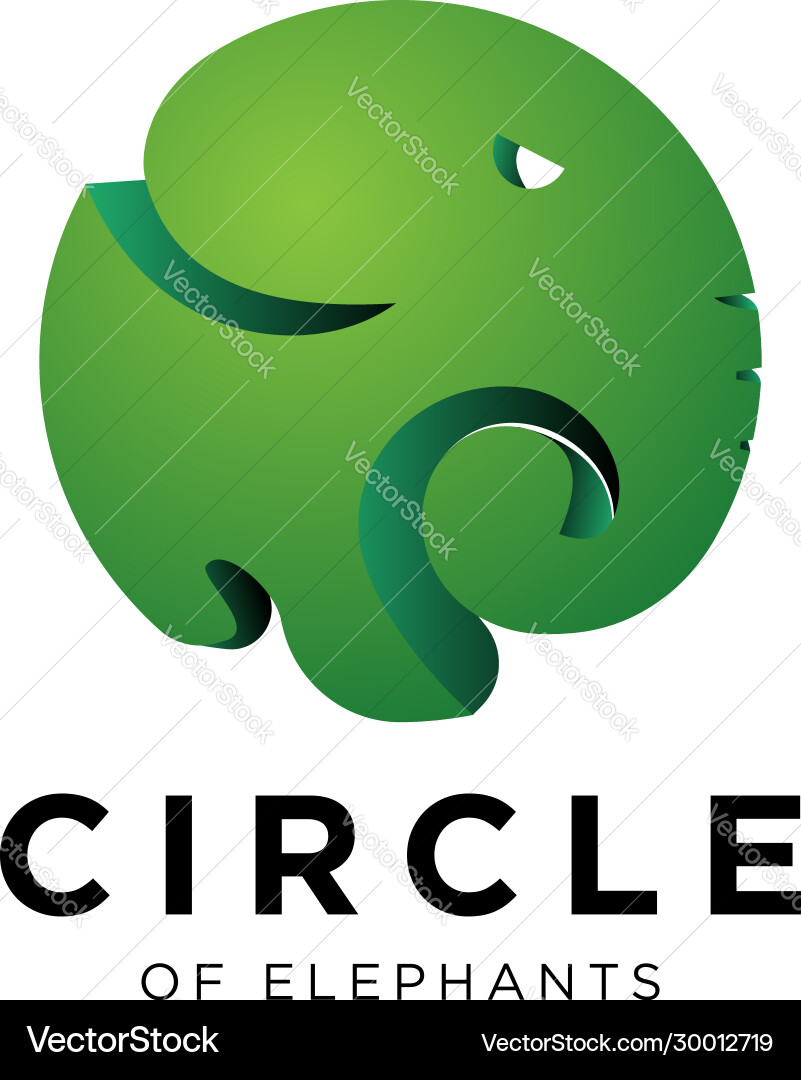 Elephant logo circle design template Elephant logo circle design template vector image