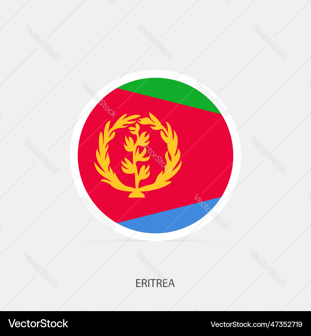 Eritrea round flag icon with shadow vector image
