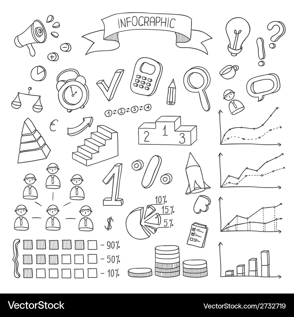 Finance & Business Doodle Set Vector Image