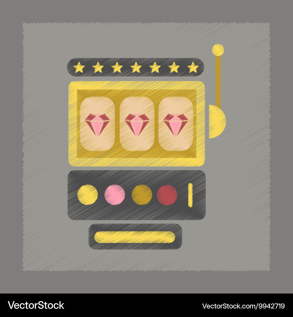 Flat shading style icon slot machine Vector Image