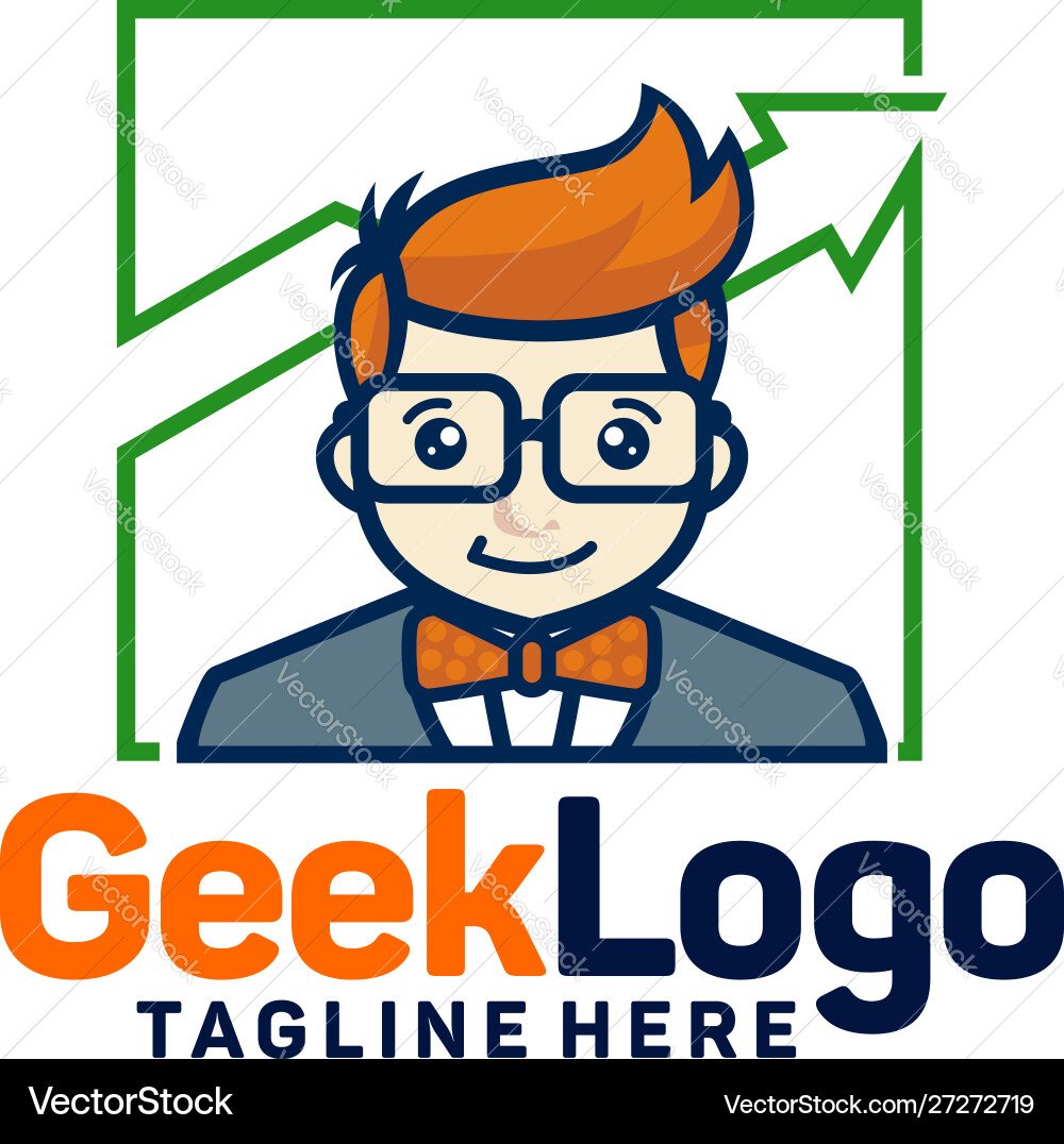 Geek logo design template Vector Image