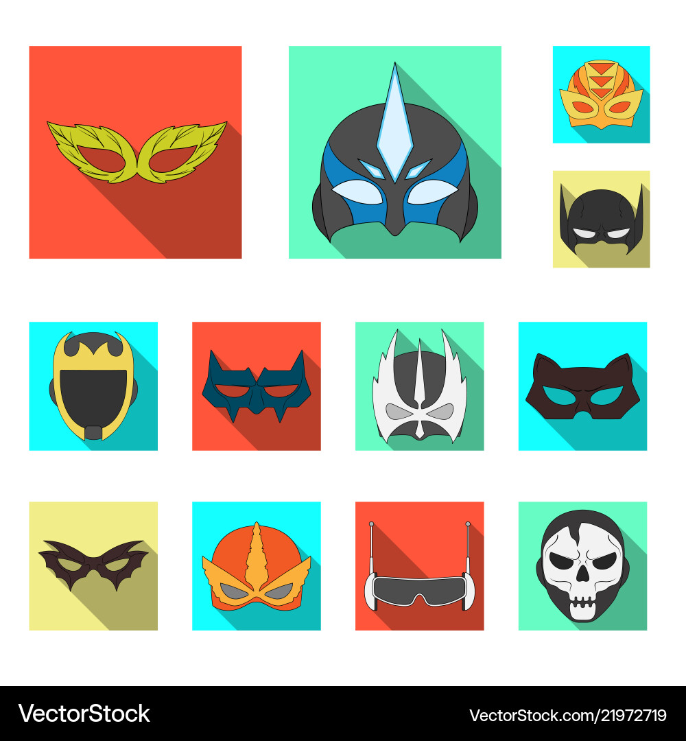 Isolated object of hero and mask icon set Isolated object of hero and mask icon set vector image