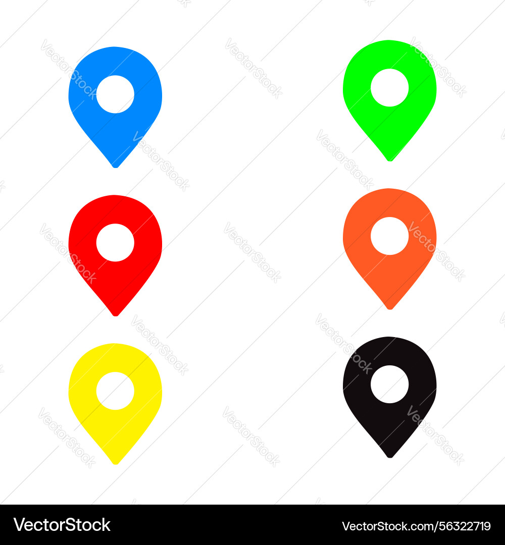 Map pointer icon set flat design style eps 10 vec Map pointer icon set flat design style eps 10 vec vector image