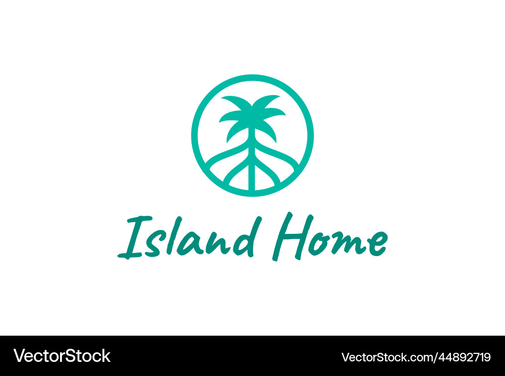 Ocean waves and palm tree combined with simple Ocean waves and palm tree combined with simple vector image