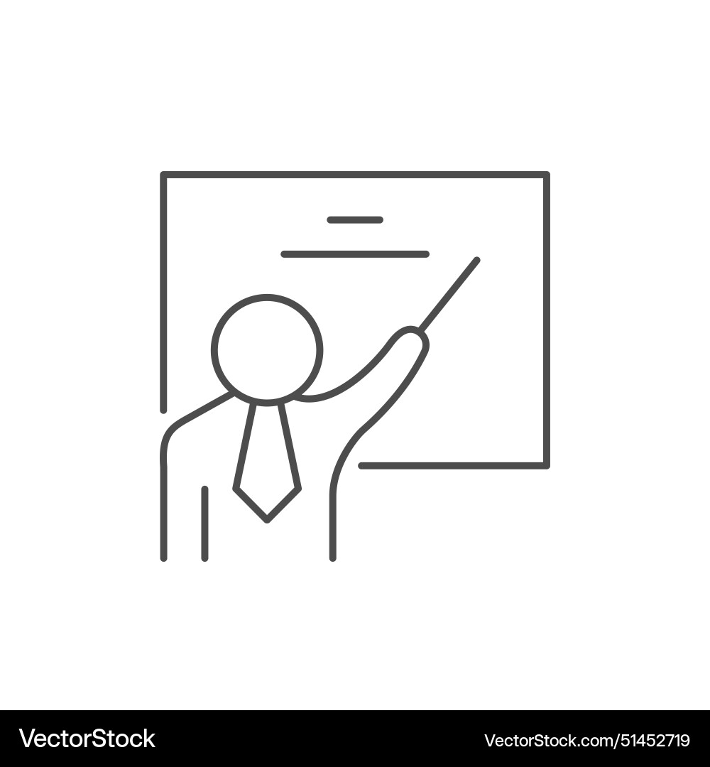 Presentation process line outline icon vector image