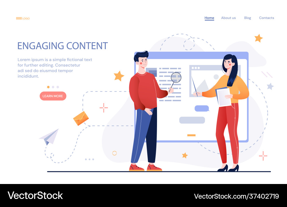 Process creating engaging content Process creating engaging content vector image