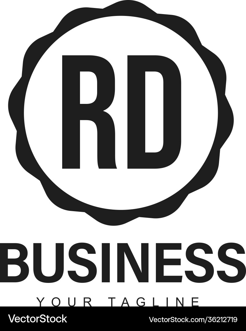 Rd initial a logo design with abstract style vector image