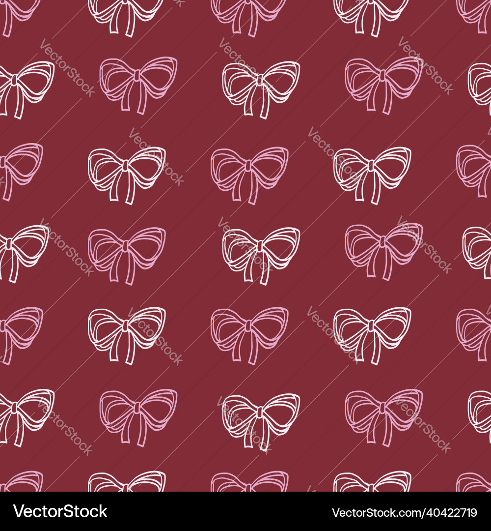 Seamless pattern with abstract red ribbon tie Seamless pattern with abstract red ribbon tie Vector Image