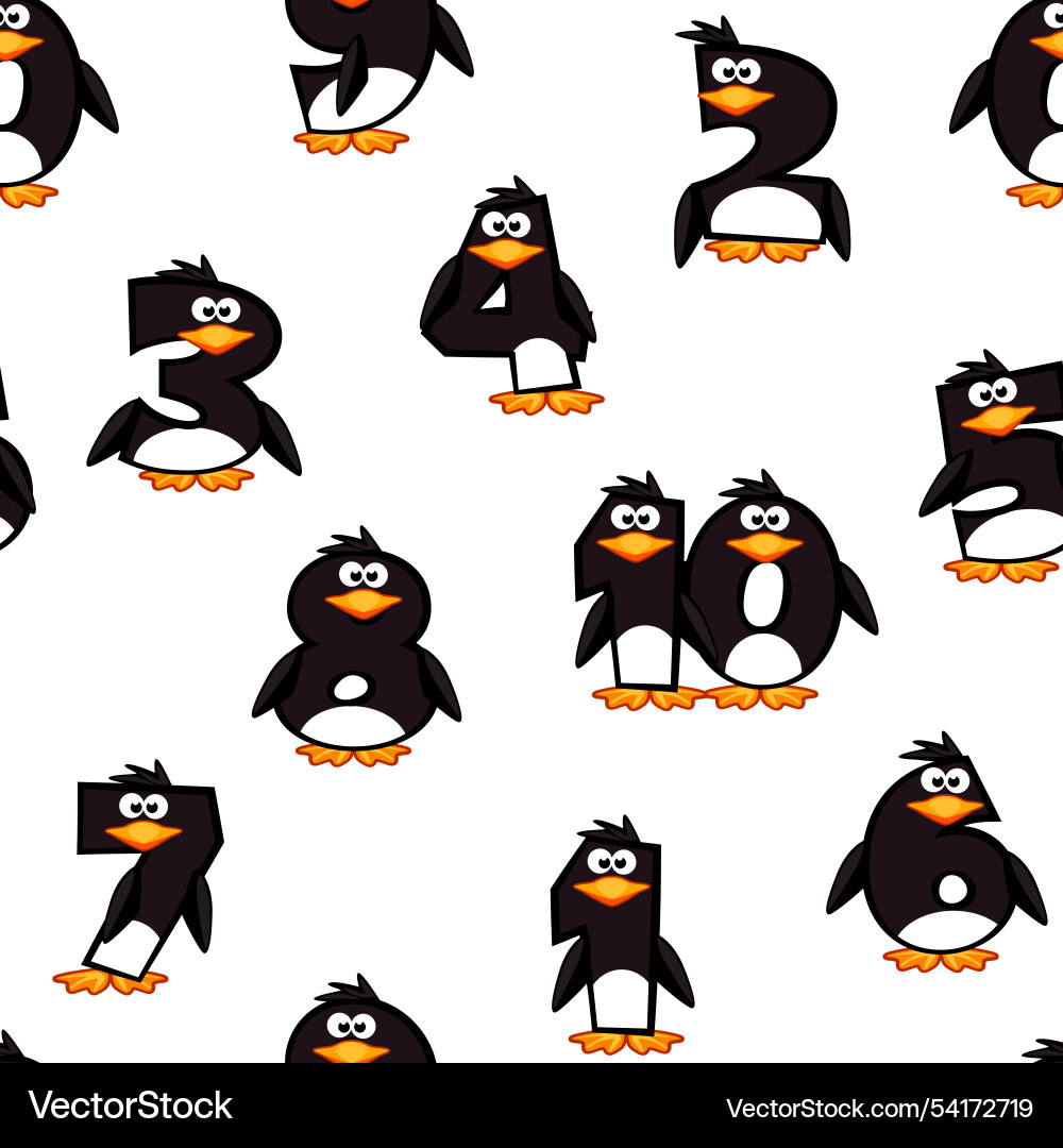 Seamless pattern with cartoon numbers like Seamless pattern with cartoon numbers like vector image