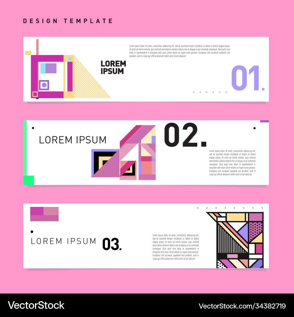 Set abstract banner web design template retro Set abstract banner web design template retro Vector Image