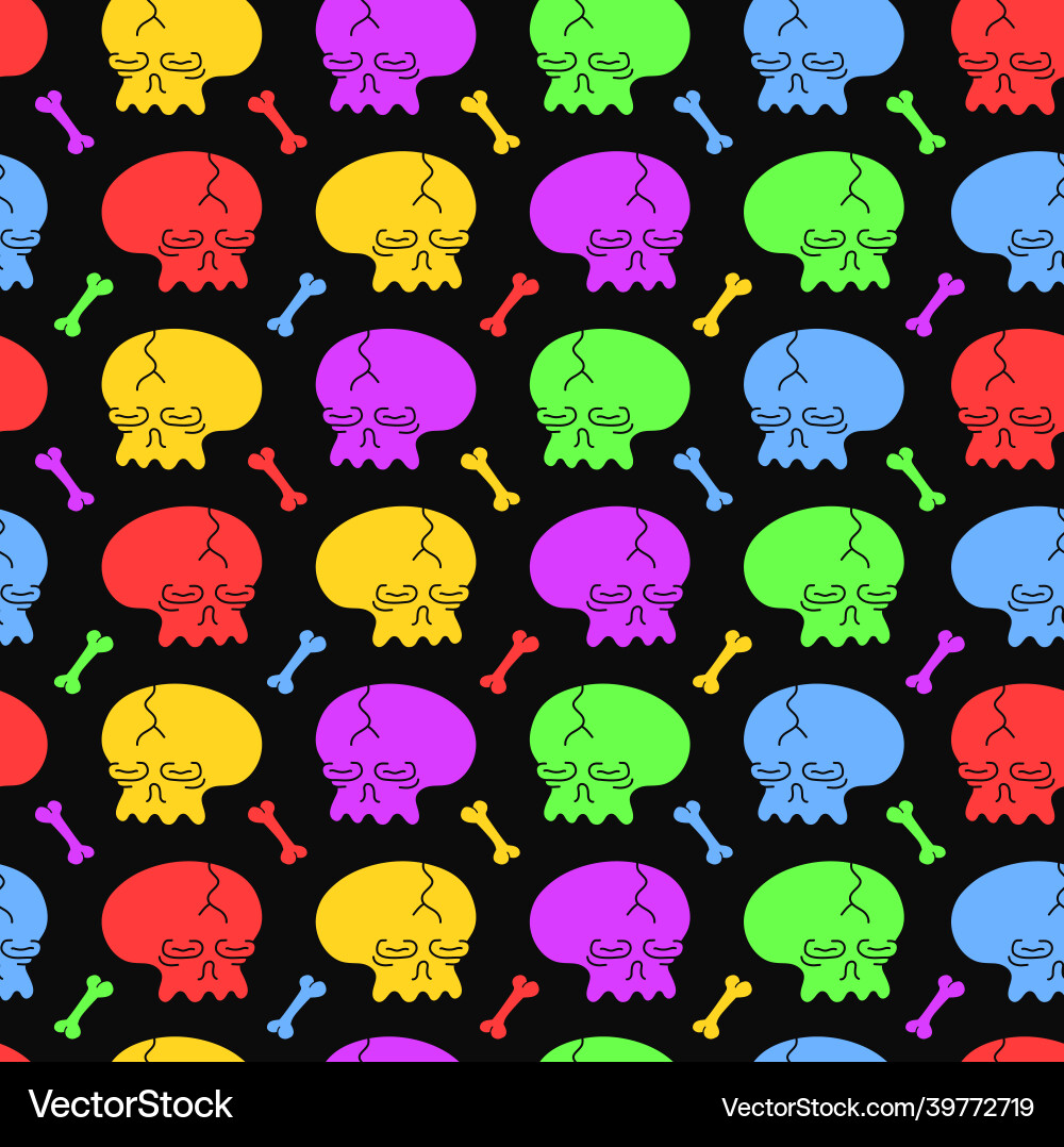 Simple skull and bones seamless pattern Simple skull and bones seamless pattern vector image