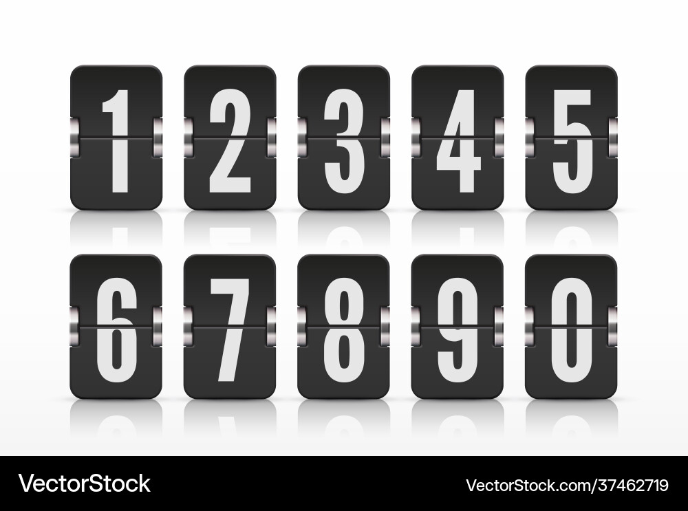 Template with flip scoreboard numbers Template with flip scoreboard numbers vector image