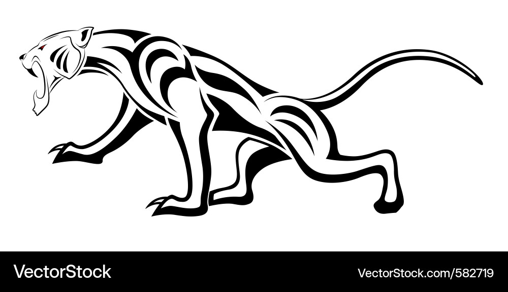 Tribal Leopard Art Vector Image