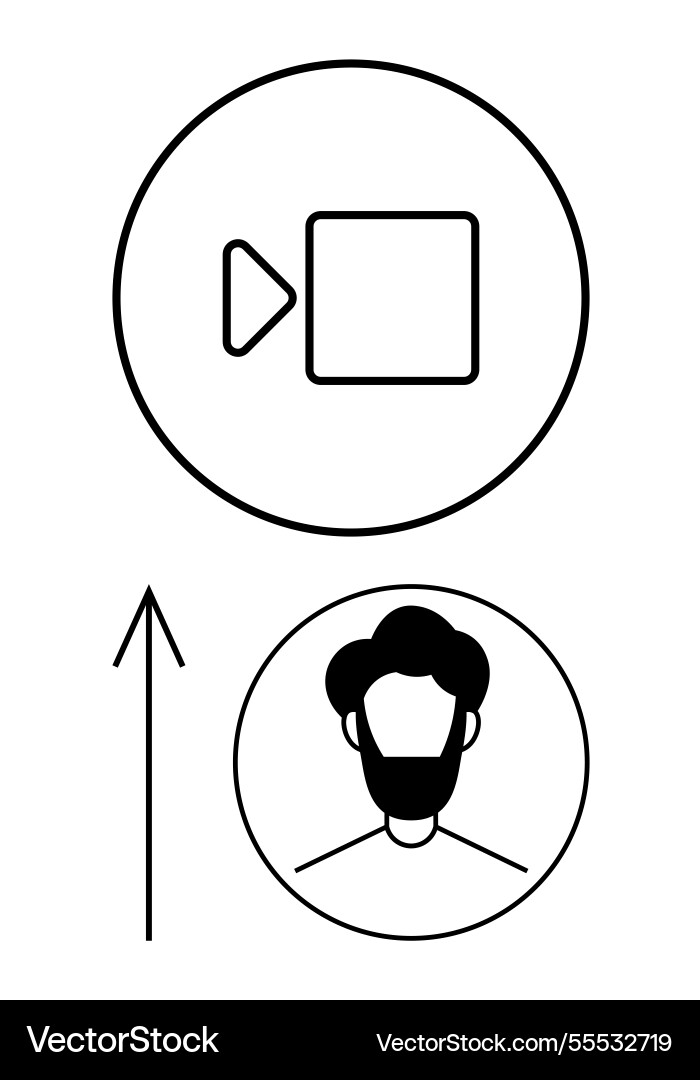Video call transition to user profile with upward Vector Image